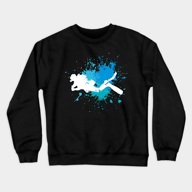 Diver Diving Crewneck Sweatshirt by Teeladen